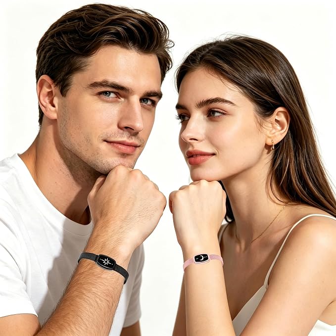 Smart Long Distance Touch Bracelets for Couples – Premium Mesh Band Matching Jewelry Set – Customizable Light & Vibration