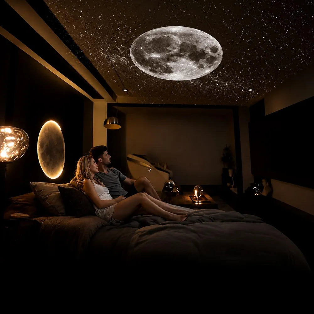 Mini LED Galaxy Projector with Adjustable Brightness, 360° Moon Projection, USB Powered for Bedroom & Room Decor.