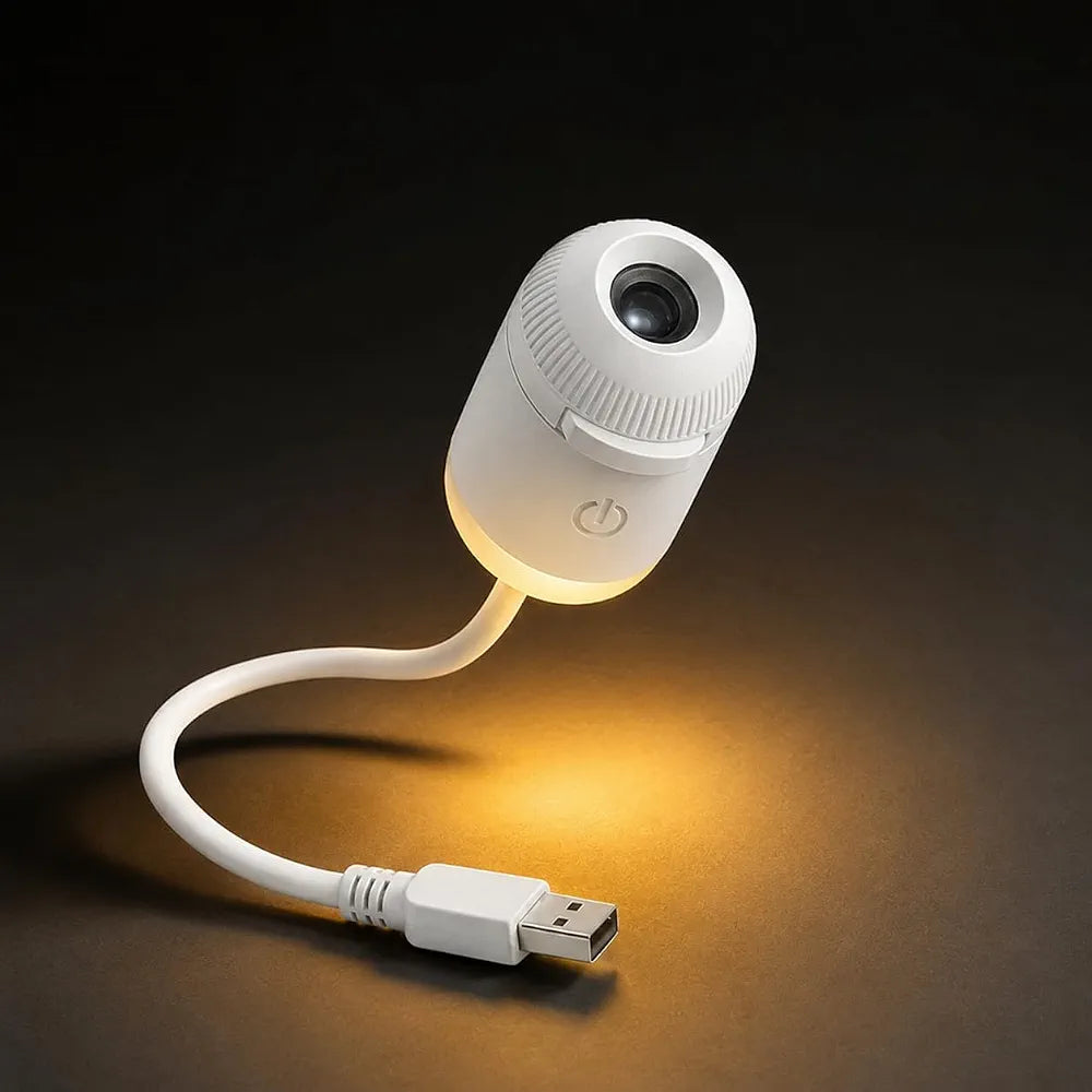 Mini LED Galaxy Projector with Adjustable Brightness, 360° Moon Projection, USB Powered for Bedroom & Room Decor.